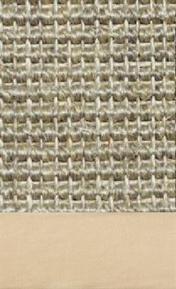 Sisal Salvador hirse 002 tæppe med kantbånd i microfiber creme